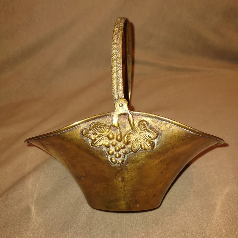 Vintage Brass Gathering Baskets (Set of 2)
